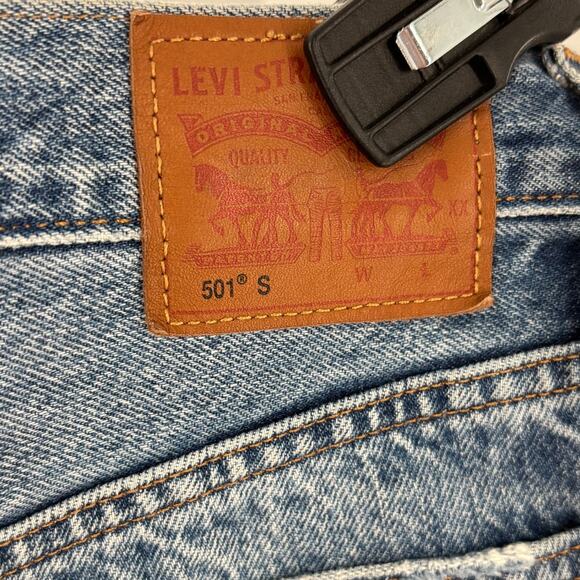 Levi's Pacific Ocean Blue Distressed High Rise 501 Skinny Jeans - Picture 9 of 12